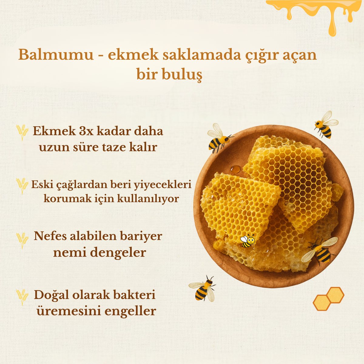 MUVON DOĞAL BALMUMU EKMEK SAKLAMA KESESİ